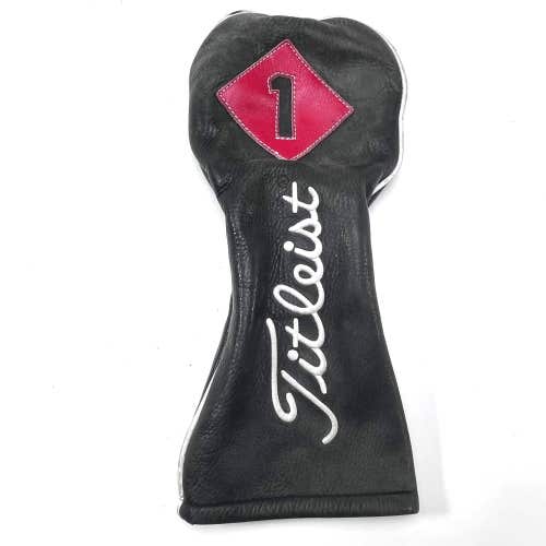 Titleist Classic Leather Driver Headcover Black Red White HC