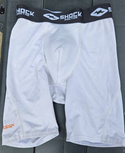 Boys' youth lacrosse jock compression shorts