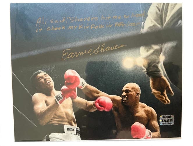 Earnie Shavers Autographed Signed 8x10 Photo vs Muhammad Ali Gold Signature Inscribed