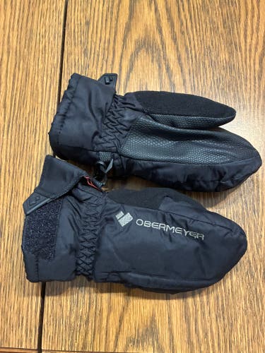 Black Medium Kids Unisex Obermeyer Gloves (Used)