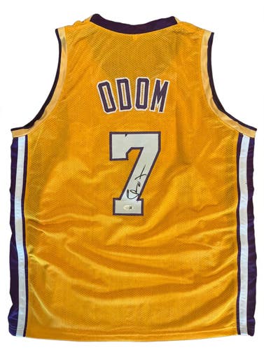 Lamar Odom Autographed Signed Yellow Lakers Jersey #7 JSA COA