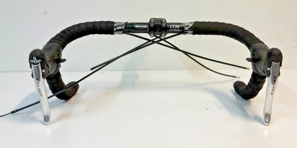 Campagnolo Veloce 2x9 Brake/Shifters ITM Bianchi 46cm Drop Bar Ritchey Stem