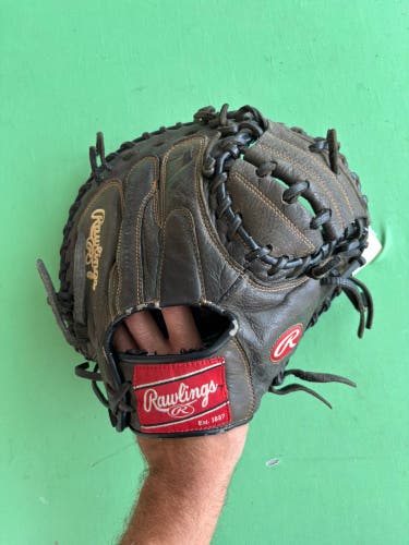 Black Rawlings Renegade RH Catcher's Baseball Glove 32.5"