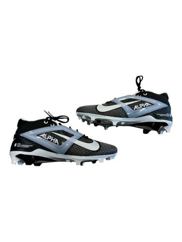 Used Nike ALPHA Adult FB Cleats Black And White Senior 12.5 11873-S000249780