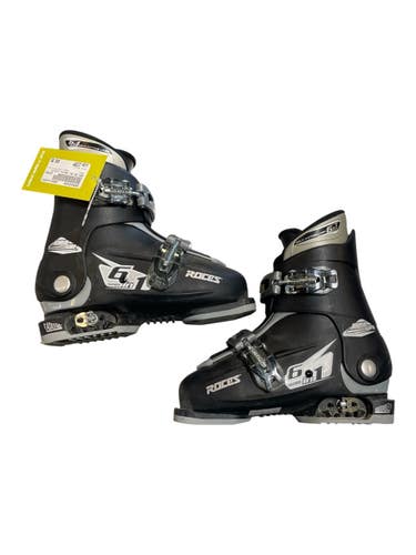 Used Roces IDEA UP 6 IN 1 Boys DH Ski Boot Black 215 MP - J03 11873-S000233294