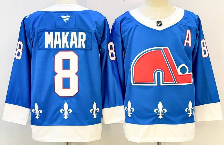 Men's Montreal Canadiens Makar 8 Stitched Blue Jersey Reverse Retro Ice Hockey Jersey Size 50