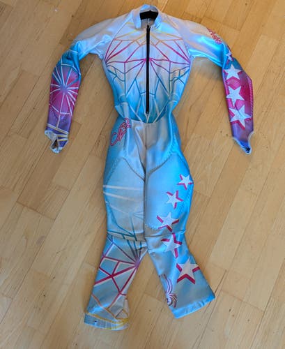 Light blue and white Unisex Spyder Ski Suit (Used)