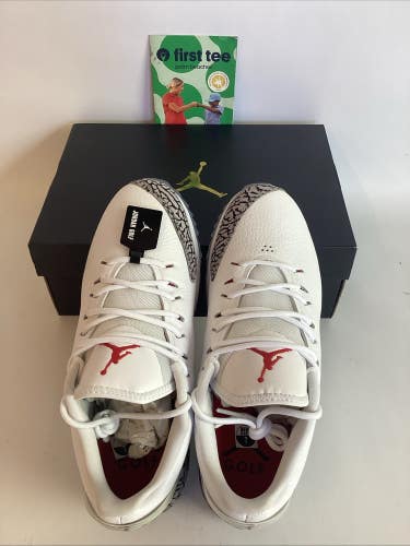 Air Jordan ADG Golf Shoes Size 7 White/Fire Red-White