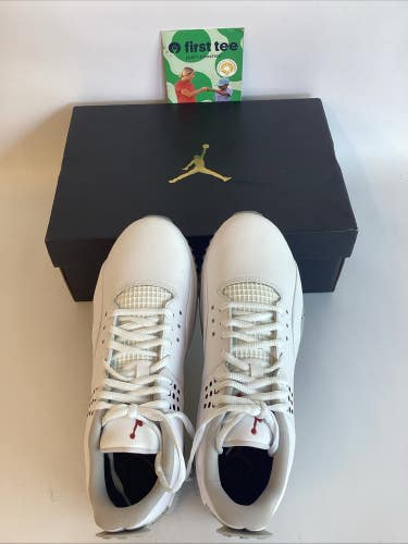 Nike Air Jordan ADG 3 Golf Shoes Size 7.5 White Fire Tech Grey Black