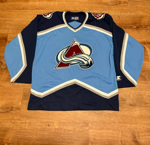 Vintage Starter Colorado Avalanche Jersey Starter Fashion Blue Rare (L)
