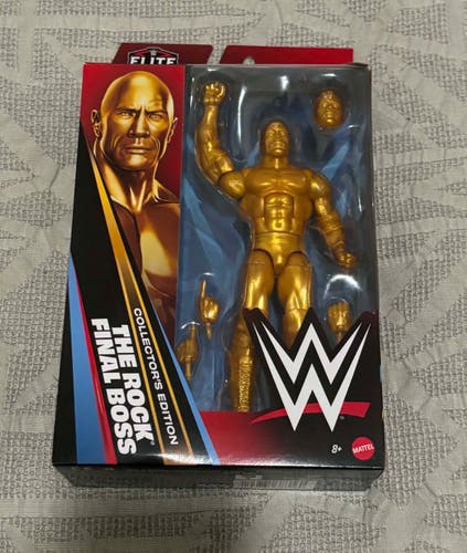 The Rock Final Boss WWE Gold Action Figure Elite Collection New in Box