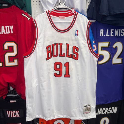 Chicago Bulls Dennis Rodman #91 White XXXXL Jersey (New)