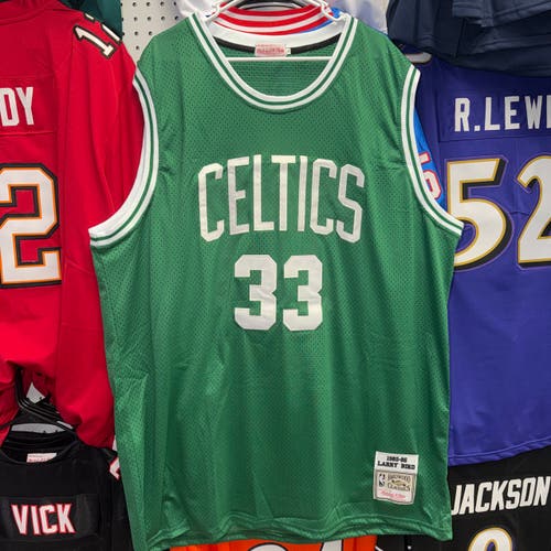 Boston Celtics Larry bird #33 throwback NBA Jersey Green XXXXL Men's Jersey (New)