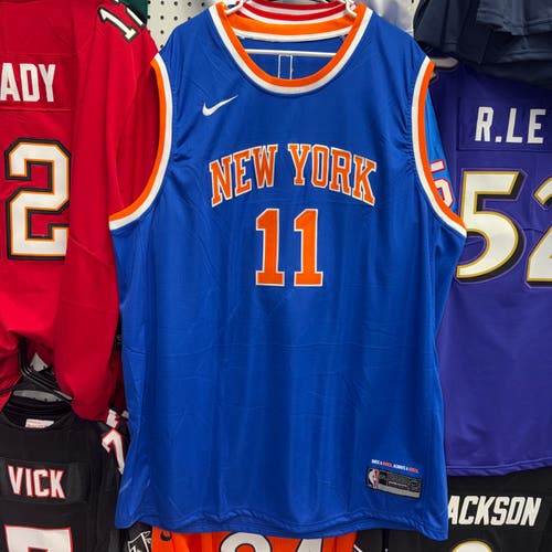 New York Knicks Jalen Brunson #11 NBA Jersey Blue XXXXL Men's Jersey (New)