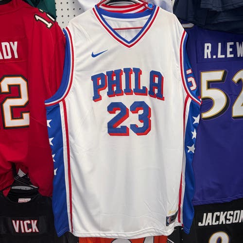 Philadelphia 76ers LeBron James #23 NBA Jersey White XXXXL Men's Jersey (New)