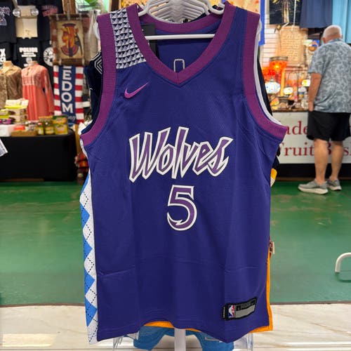 Minnesota Timberwolves Anthony Edwards #5 NBA Jersey Purple Medium Kids Unisex Jersey (New)