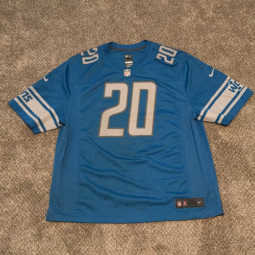 Detroit Lions Barry Sanders #20 Authentic NFL Throwback Jersey Blue XXXXL Men's Jersey (New)