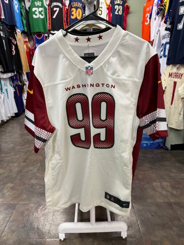 Washington Commanders Jay Young #99 Authentic NFL Jersey White Medium Men's Jersey (New)