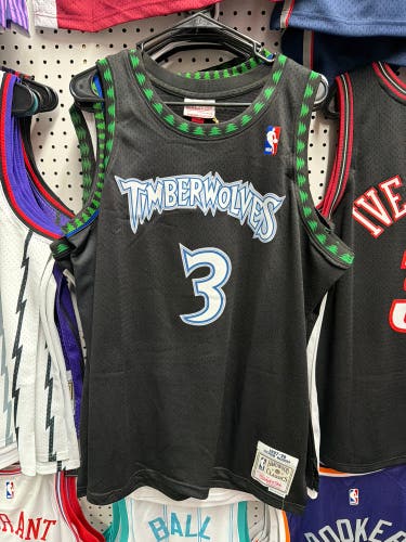 Minnesota Timberwolves Stephon Marbury #3 Throwback NBA Jersey Black XL Men's Jersey (New)