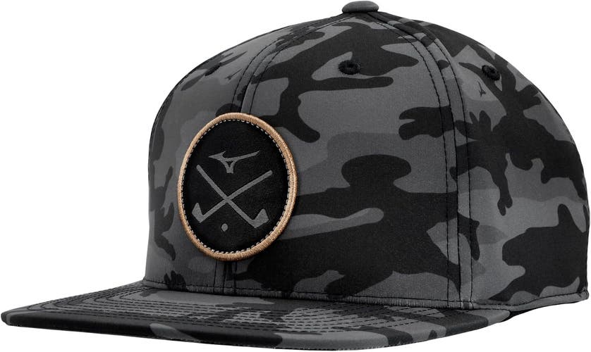 NEW Mizuno Crossed Clubs Black Camo/Copper Adjustable Snapback Golf Hat/Cap