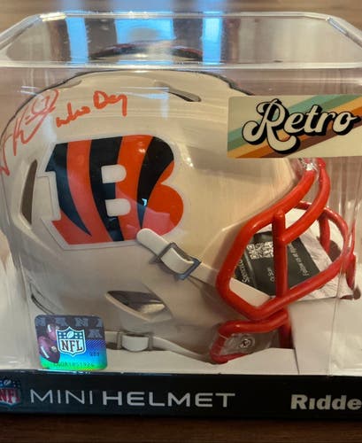 John Kitna Autographed Signed Bengals Retro Speed Mini Helmet Who Dey JSA COA