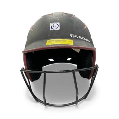 Used Boombah Bbh2sp Size 7- 7 3 4 Batting Helmet W Mask Black And Wine Red Lg 11735-s000336543