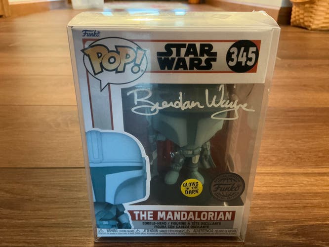 Brendan Wayne Autographed Signed Mandalorian Funko Pop 345 Star Wars JSA COA