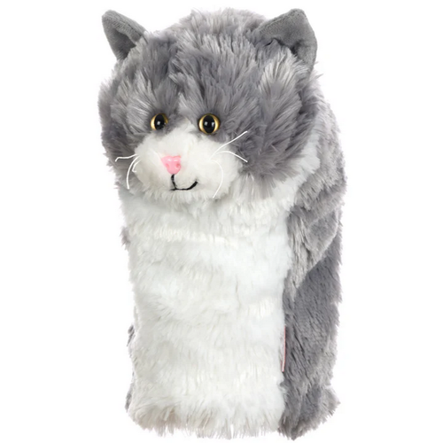 NEW Daphnes Headcover Grey & White Cat 460cc Driver Golf Headcover