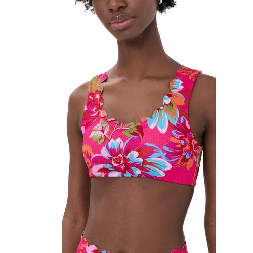 Beach Riot Madison Top Women XS Sugar Bloom Waffle Floral Scalloped Trim GBO4577