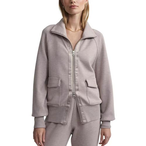 Varley Roxbury Jacket Women's L Taupe Marl Stretch Flap Pockets Full Zip GBO4643