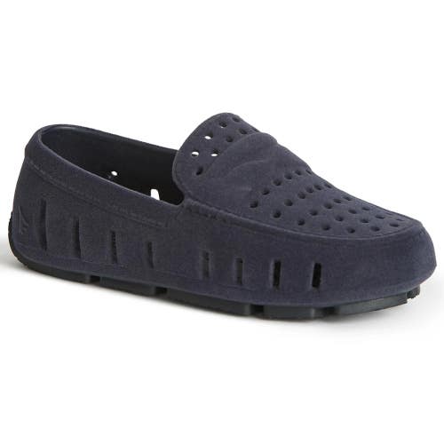 Floafers Prodigy Driver Loafers Kids US 4 M Navy Suede Perforated Shoes GBO4656