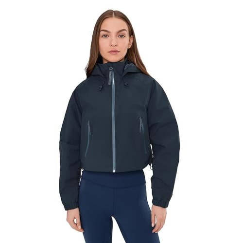 Beyond Yoga Rain Or Shine Jacket Womens M Nocturnal Navy Hooded Full Zip GBO4636
