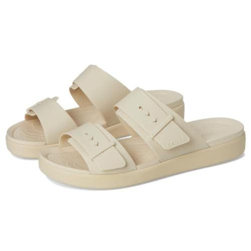 Crocs Brooklyn 211215-0LH Sandals Women's US 9 M Sandstone Slip On Slide GBO4669
