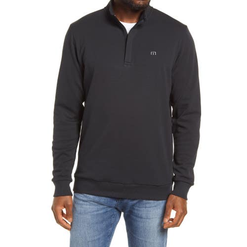 TravisMathew Cloud Quarter Zip 2.0 Top Mens XL Black Stretch Athleisure GBO4557