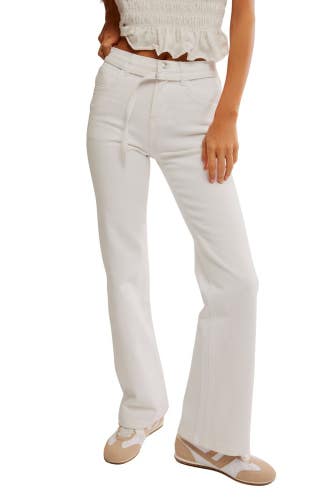 Free People Sabine Slim A Line Jeans Womens 26 Optic White Denim Stretch GBO4612