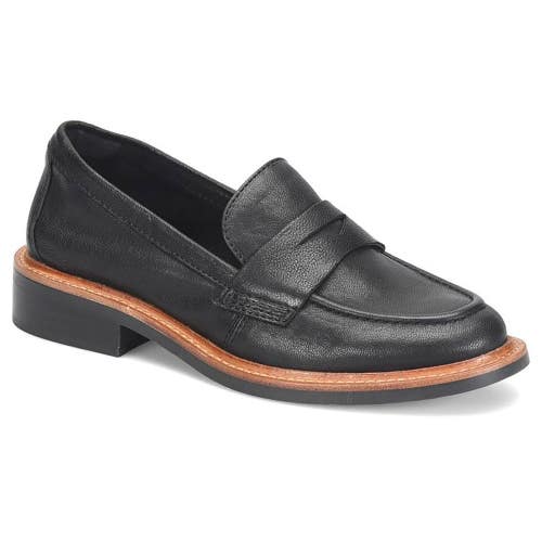 Sofft Mara Penny Loafers Women's 7M Black Italian Leather Slip On Shoes ZOGG4411