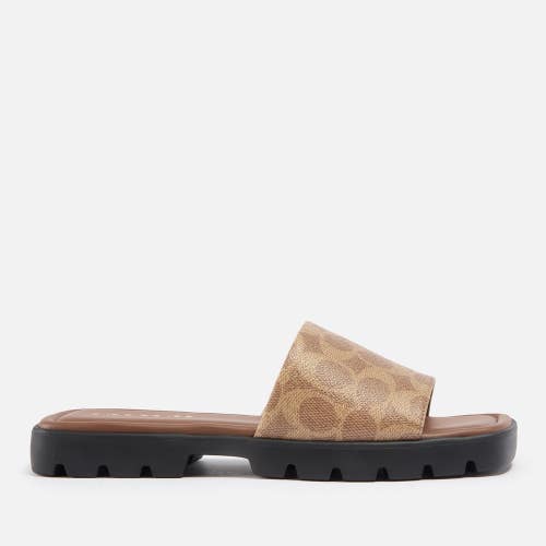 COACH Florence CP898-200 Sandals Women's 6B Dark Saddle Slip On Slide ZOGG4380