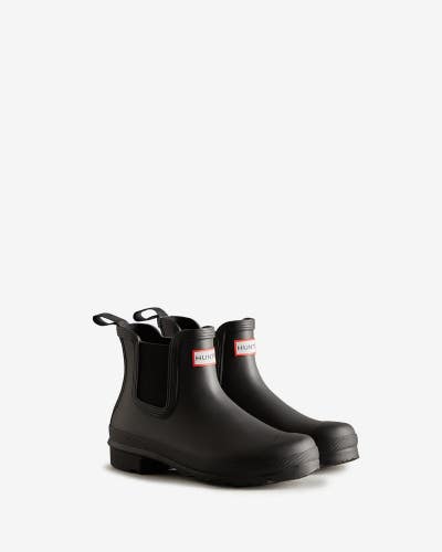 Hunter Original WFS2078RMA-BLK Women's 9 Black Waterproof Chelsea Boots ZOGG4406
