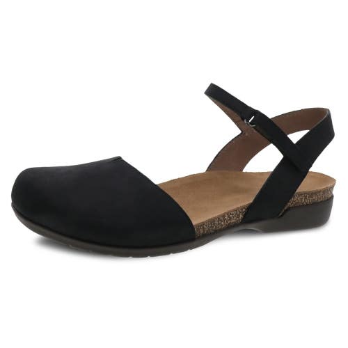 Dansko Rowan Sandals Women's 9.5-10 Black Nubuck Closed Toe Mary Jane ZOGG4447