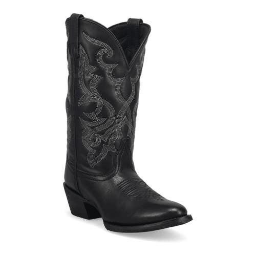 Laredo Maddie 51110 Womens 11 B Black Leather Embroidered Western Boots ZOGG4436