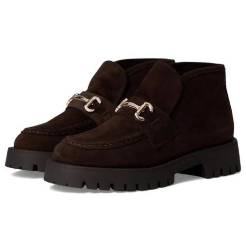 Steve Madden Leon Loafers Women's 8M Brown Suede Lug Sole Slip On Shoes ZOGG4399