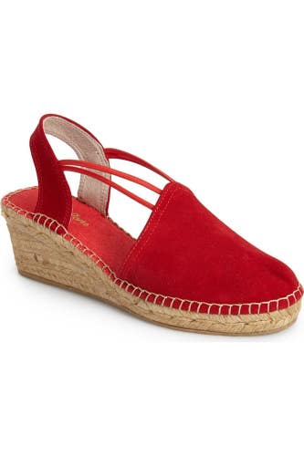 Toni Pons Tremp Sandals Women's 7.5M Red Suede Wedge Heel Espadrille ZOGG4383