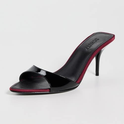 Schutz Elodie Sandals Womens 7M Black Leather Pointed Toe Stiletto Heel ZOGG4373