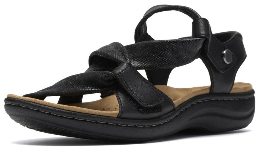Clarks Laurieann Bell 26181682 Sandals Women's 9M Black Leather Strappy MEW2673