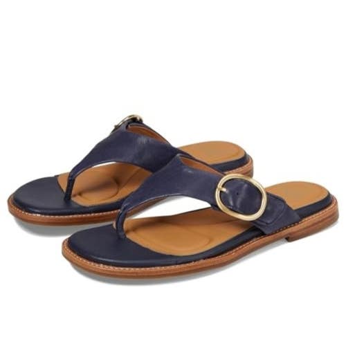 Sofft Nancia SF0099277 Sandals Women's 9M Navy Leather Slip On Slide Hawk3351