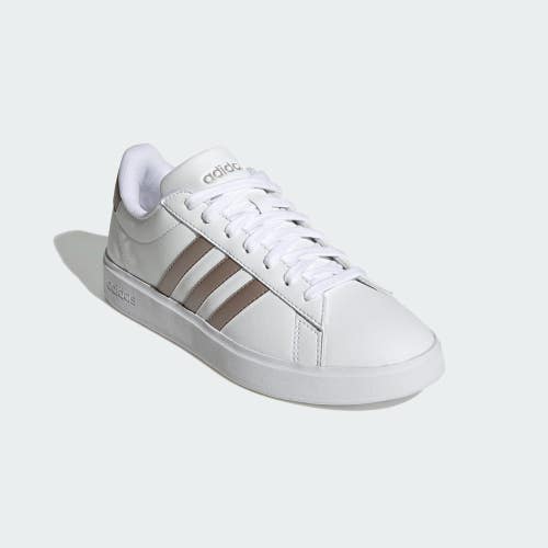 Adidas Grand Court 2.0 Sneakers Womens 9 White Metallic Sportswear Shoes ZAP2953