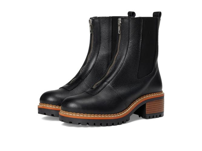 Eric Michael Urban Women's 7.5M Black Leather Round Toe Chelsea Boots ZOGG4400