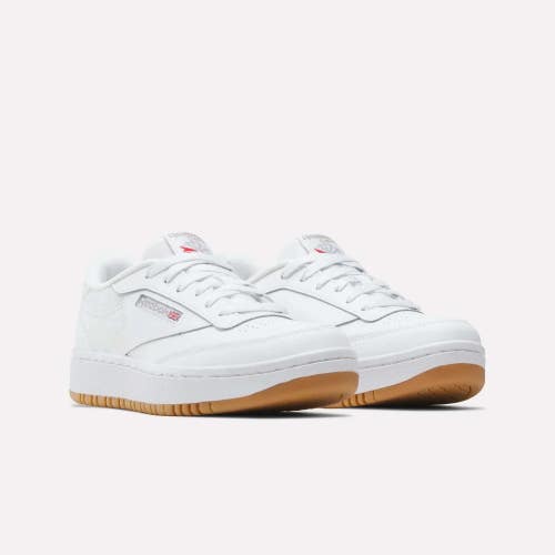 Reebok Club C Double 100008154 Sneaker Kids 5.5 White Everyday Wear Shoe ZAP2956