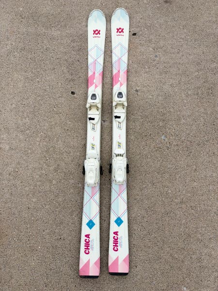 Women's Volkl Chica 140 cm All Mountain Skis With Bindings (Used