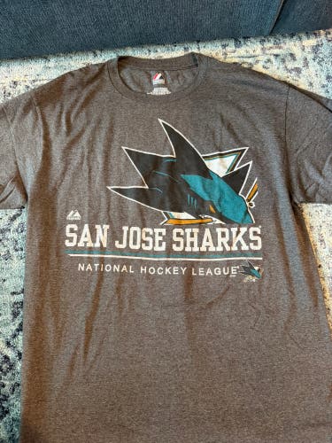 Gray Large San Jose Sharks T-Shirt